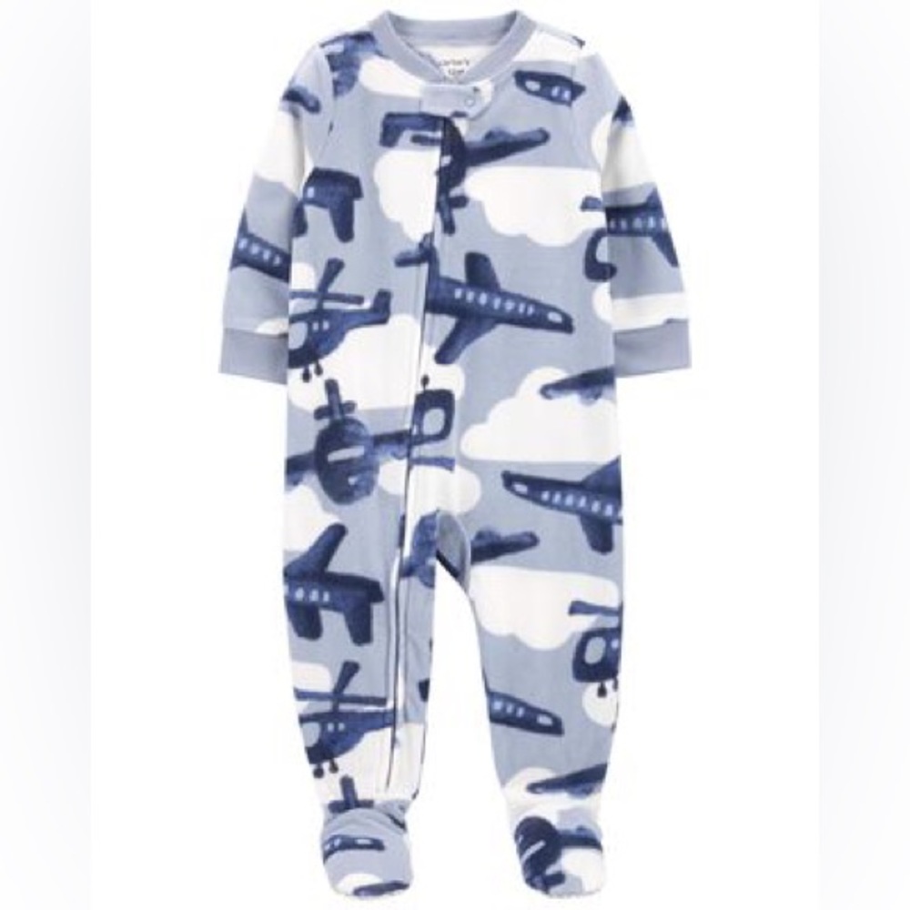 Baby 1-Piece Airplane Fleece Footie Pajamas